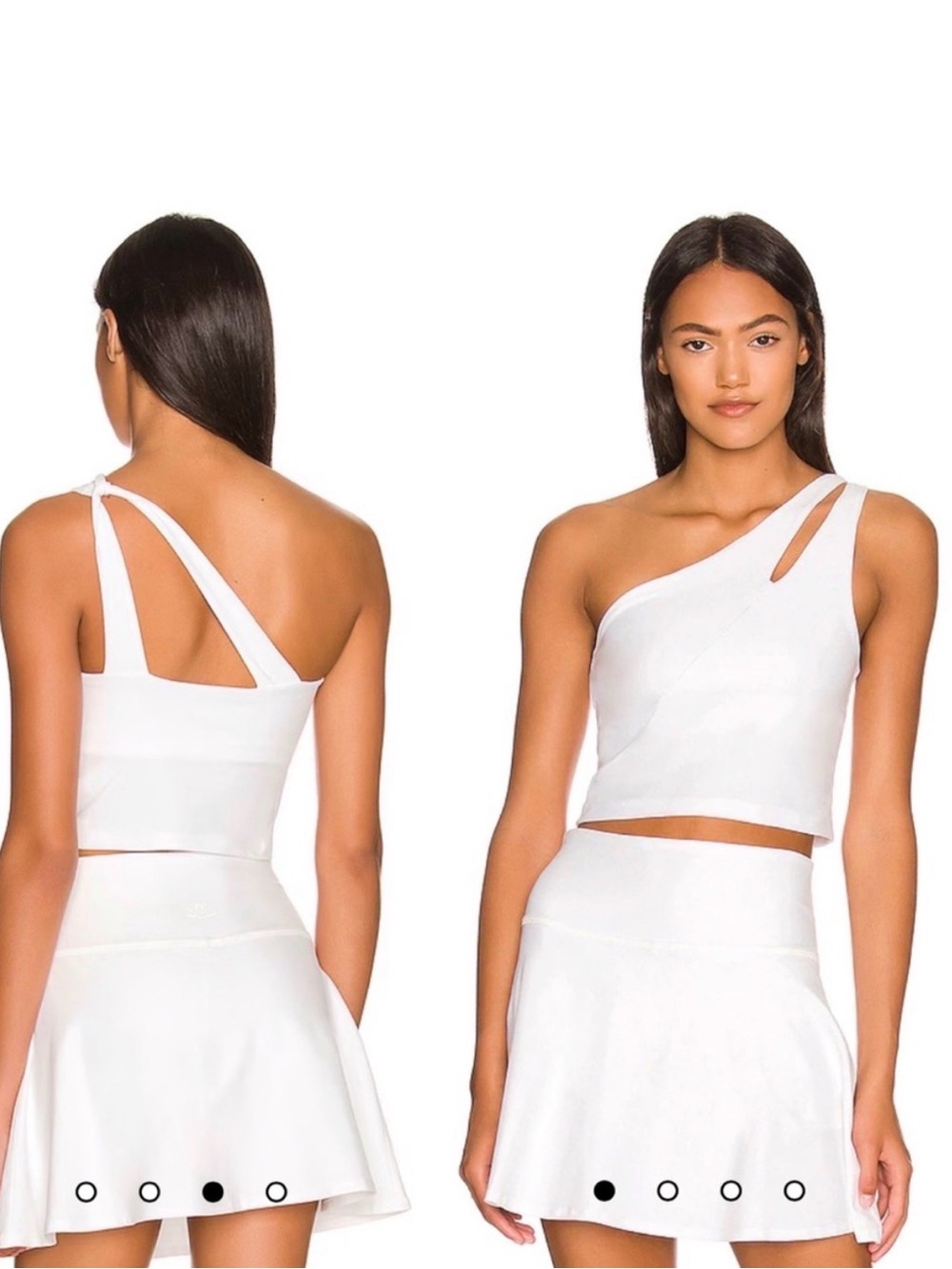 Beyond Yoga |Lost Your Mind Space Dye One Shoulder Cropped Tank Cloud White|Sz S